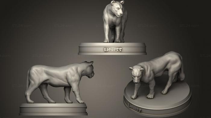 Статуэтки животных (Львица, STKJ_1138) 3D модель для ЧПУ станка